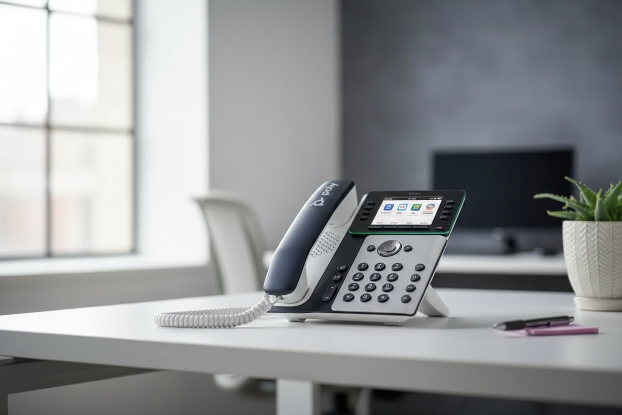 Business VoIP desk phone, representing the phone systems ESP provides