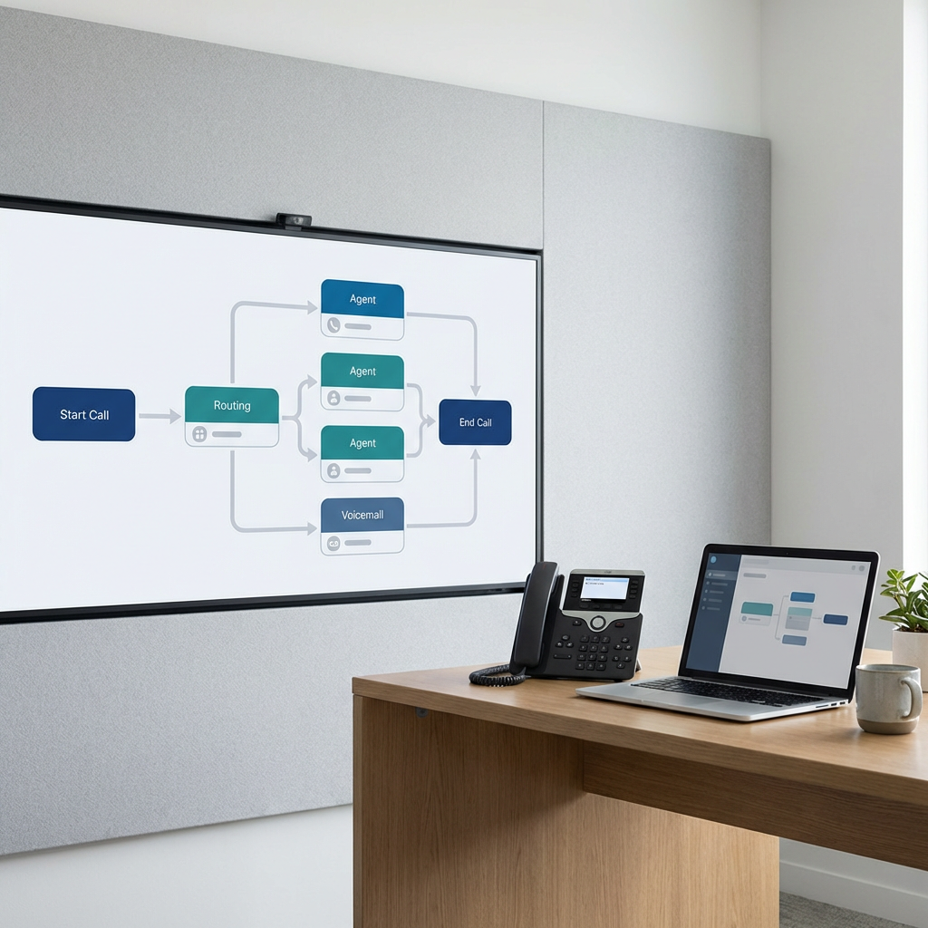 VoIP call routing map for AI receptionist